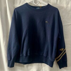 Polo Ralph Lauren Navy Aviator Sweatshirt with Gold Accents